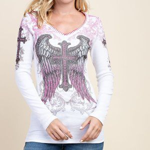 Vocal Women's Long Sleeve Tee w/Bling